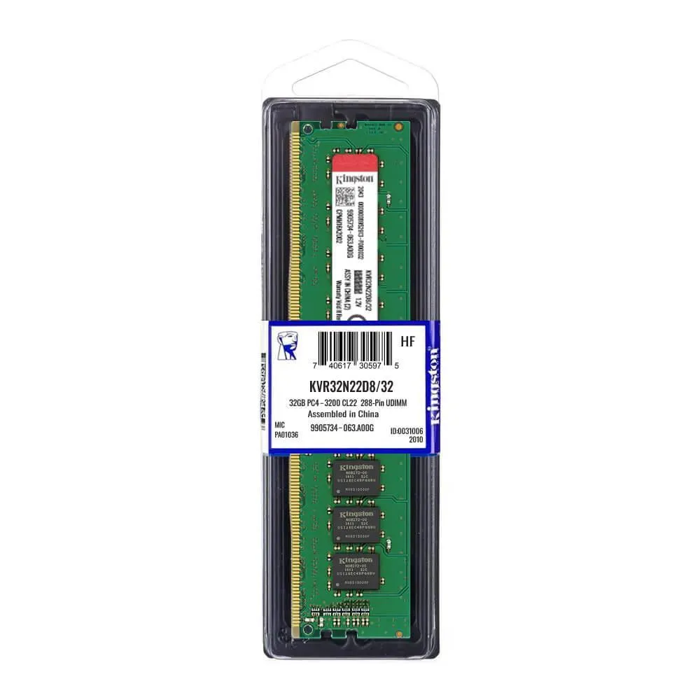 [KVR32N22D8/32] KINGSTON DDR4 32GB 3200Mhz UDIMM Operativ yaddaş