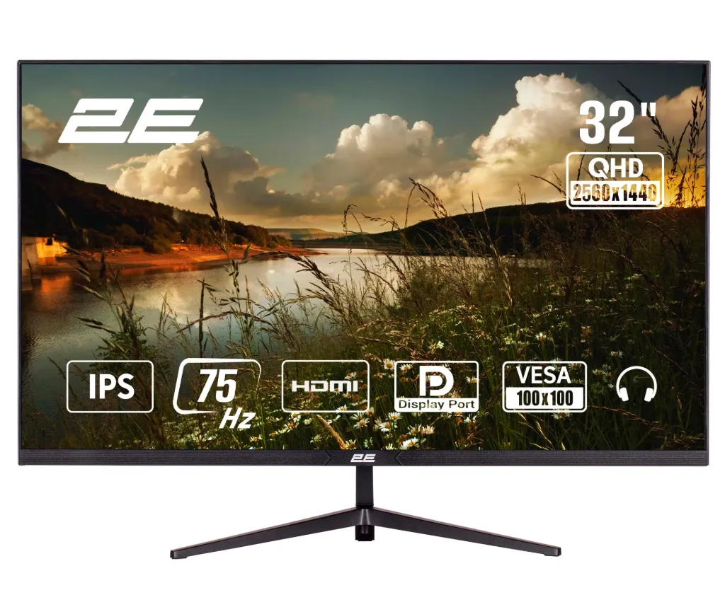 [2E-D3224B-01.UA] 2E D3224B 31.5" QHD IPS Monitor (75Hz, 5ms, FreeSync)